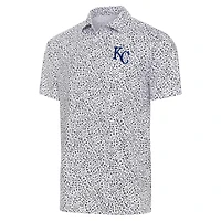 Men's Antigua  White/Black Kansas City Royals Motion Polo