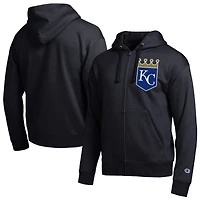 Sweat à capuche zippé noir Champion Kansas City Royals All-Star pour homme