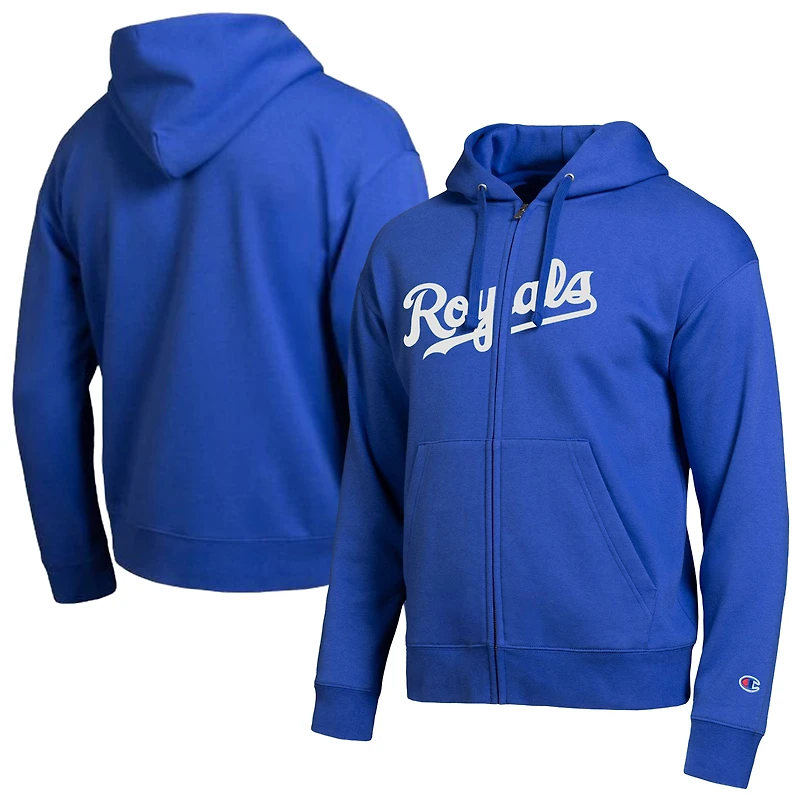 Sweat à capuche zippé pour homme Champion Kansas City Royals Royal All-Star Wordmark