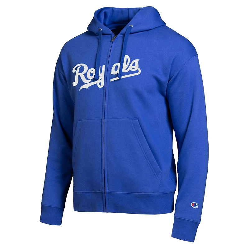 Men's Champion Kansas City Royals Royal All-Star Wordmark Full-Zip Hoodie