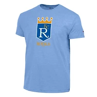 T-shirt homme Champion bleu clair Kansas City Royals, logo Cooperstown, mélange de trois matières