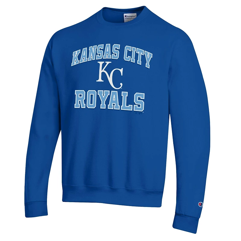 Men's Champion  Royal Kansas City Royals Heart & Soul Powerblend Sweatshirt