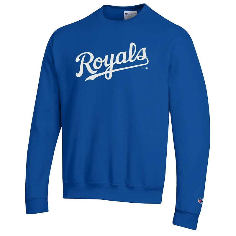 Sweat-shirt Champion Royal Kansas City Royals Powerblend Wordmark pour homme
