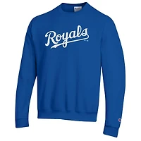 Sweat-shirt Champion Royal Kansas City Royals Powerblend Wordmark pour homme