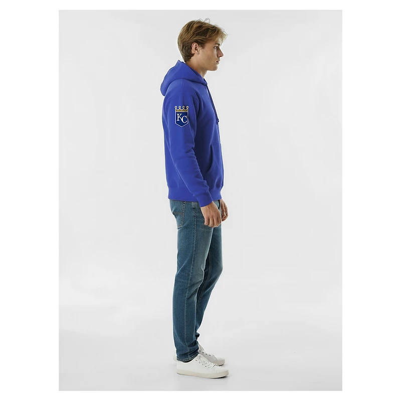Sweat à capuche Champion Royal Kansas City Royals en chenille tissée inversée pour homme