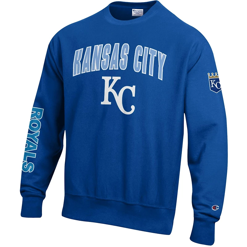 Sweat-shirt en chenille tissée inversée Champion Royal Kansas City Royals pour homme