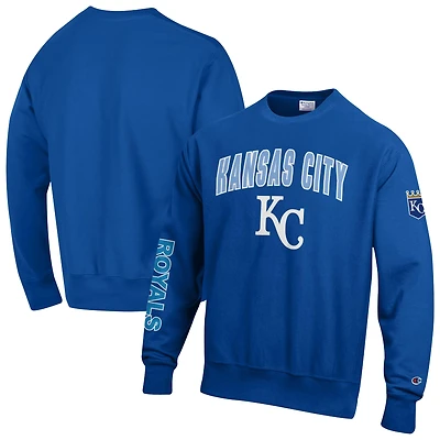 Men's Champion  Royal Kansas City Royals Reverse Weave Chenille Sweatshirt