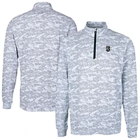 Men's Cutter & Buck Charcoal Kansas City Royals Traverse Eco Camo Tri-Blend DryTec Quarter-Zip Jacket