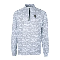 Men's Cutter & Buck Charcoal Kansas City Royals Traverse Eco Camo Tri-Blend DryTec Quarter-Zip Jacket