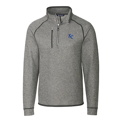 Men's Cutter & Buck Gray Kansas City Royals Big Tall Mainsail Half-Zip Pullover Jacket