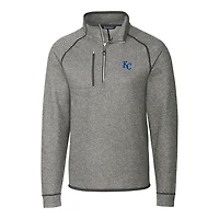 Men's Cutter & Buck Gray Kansas City Royals Big Tall Mainsail Half-Zip Pullover Jacket