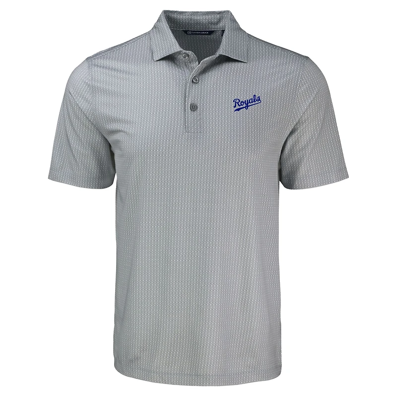 Men's Cutter & Buck Gray Kansas City Royals Pike Eco Shadow Check Print