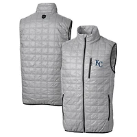 Gilet matelassé entièrement zippé Rainier des Royals de Kansas City pour homme, gris Cutter & Buck