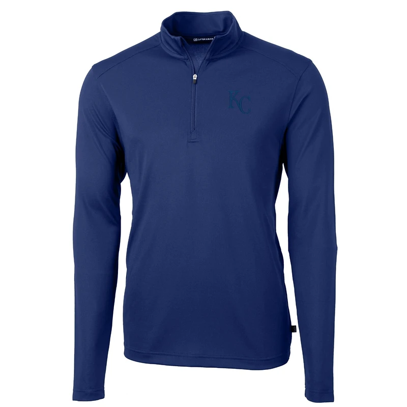 Veste à enfiler Virtue Eco Pique quart de zip pour homme, grande taille, Cutter & Buck Royal Kansas City Royals