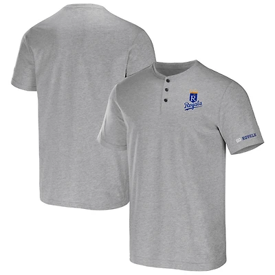 T-shirt Henley gris chiné des Kansas City Royals de la collection Darius Rucker pour homme par Fanatics