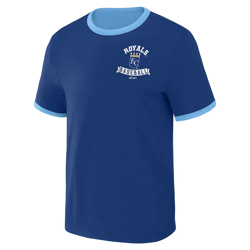 Men's Darius Rucker Collection by Fanatics Royal/Light Blue Kansas City Royals Two-Way Ringer Reversible T-Shirt