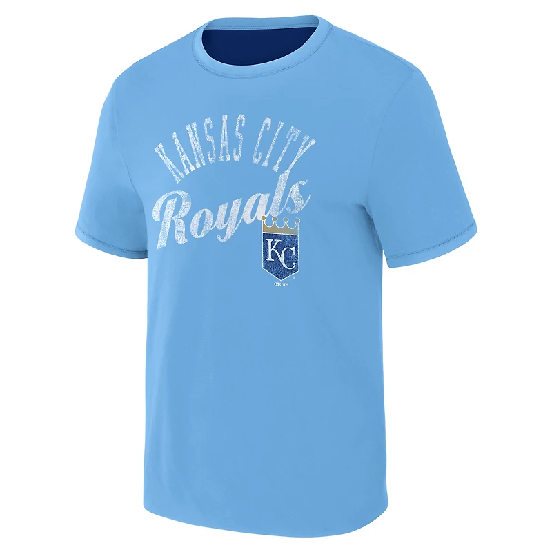 Men's Darius Rucker Collection by Fanatics Royal/Light Blue Kansas City Royals Two-Way Ringer Reversible T-Shirt