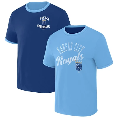 Men's Darius Rucker Collection by Fanatics Royal/Light Blue Kansas City Royals Two-Way Ringer Reversible T-Shirt