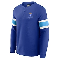 Men's Darius Rucker Collection by Fanatics Royal Kansas City Royals Waffle-Knit Raglan Long Sleeve Henley T-Shirt
