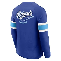 Men's Darius Rucker Collection by Fanatics Royal Kansas City Royals Waffle-Knit Raglan Long Sleeve Henley T-Shirt