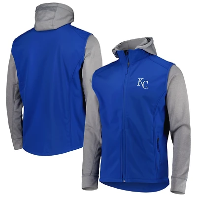 Veste zippée intégrale Dunbrooke Royal/Gris chiné Kansas City Royals Alpha pour homme