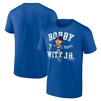 T-shirt Fanatics Bobby Witt Jr. Royal pour homme, caricature de la ville natale des Royals Kansas City