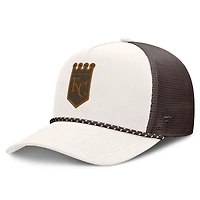 Casquette trucker ajustable Bronco A-Frame pour homme, couleur crème/marron, des Kansas City Royals, de Fanatics.