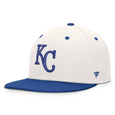 Casquette Snapback Fanatics crème/bleu roi Kansas City Royals Heritage Ballpark pour homme