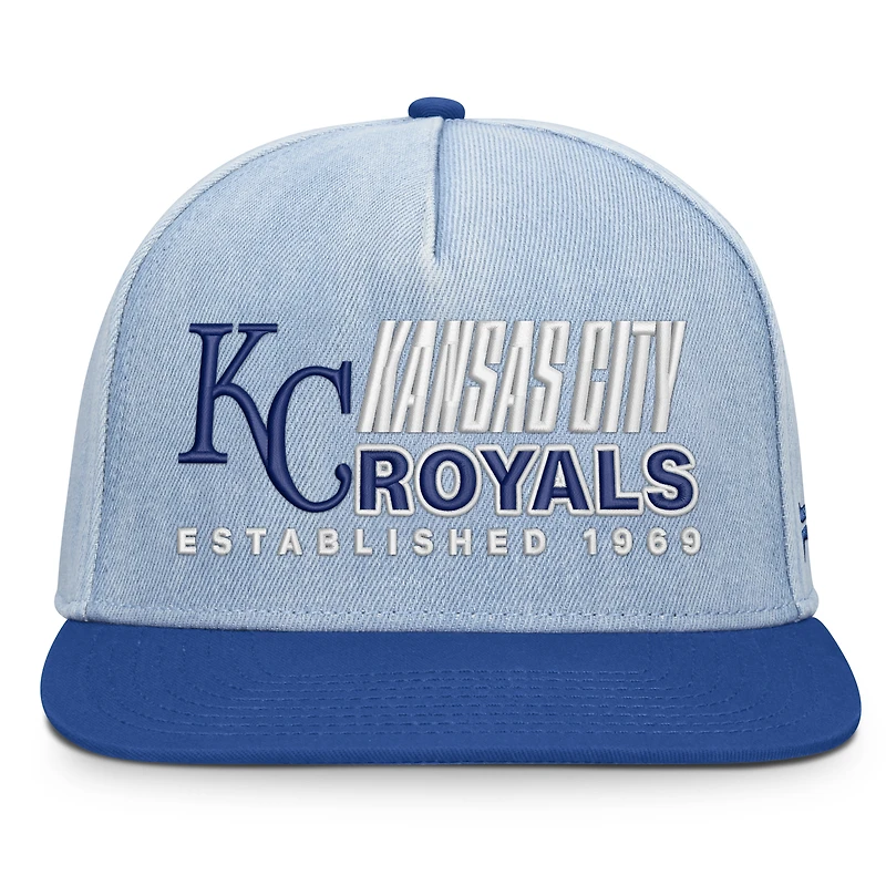 Casquette à visière double pour homme Fanatics Denim Kansas City Royals