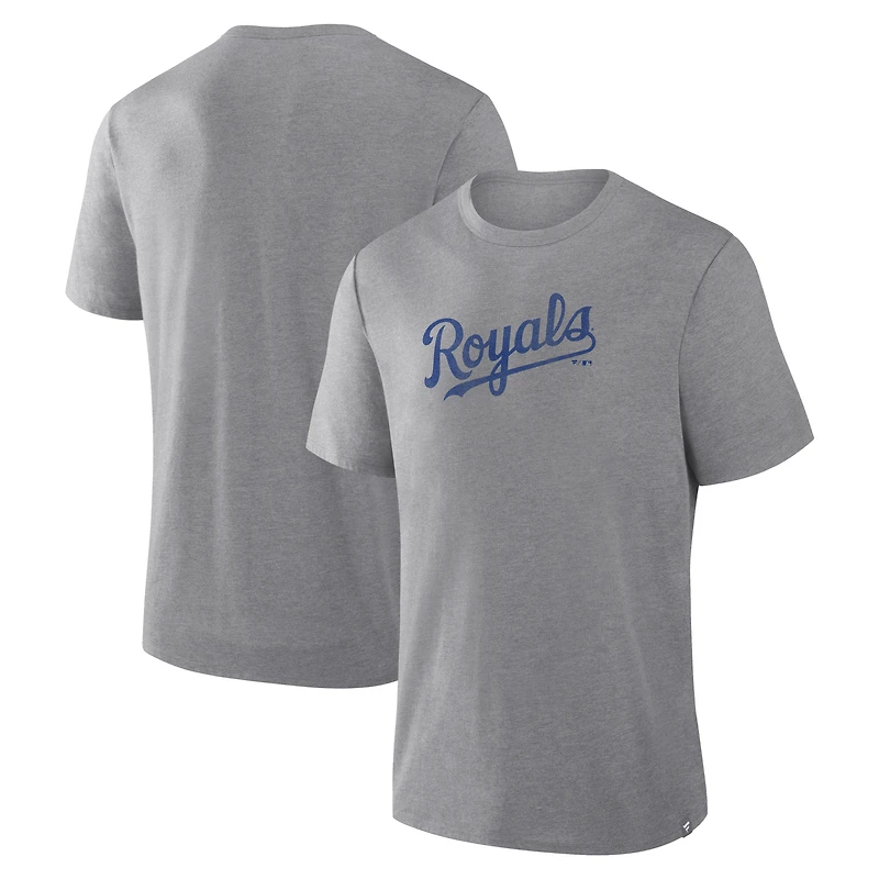 T-shirt homme Fanatics Heather Gray Kansas City Royals Play Tribute Tri-Blend