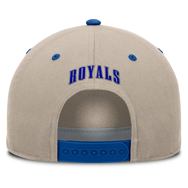 Men's Fanatics Khaki/Royal Kansas City Royals Veteran A-Frame Adjustable Hat