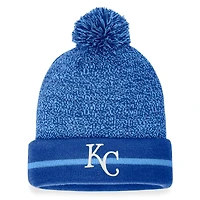 Men's Fanatics Royal/Light Blue Kansas City Royals Space-Dye Cuffed Knit Hat with Pom