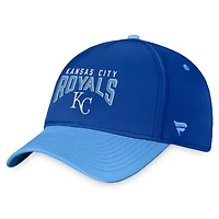 Casquette flexible à logo empilé Fanatics Royal/Bleu clair Kansas City Royals pour hommes