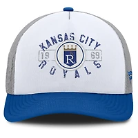 Men's Fanatics White/Royal Kansas City Royals Designated A-Frame Foam Front Trucker Adjustable Hat