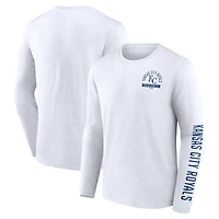T-shirt à manches longues Fanatics pour homme, blanc, Kansas City Royals Press Box
