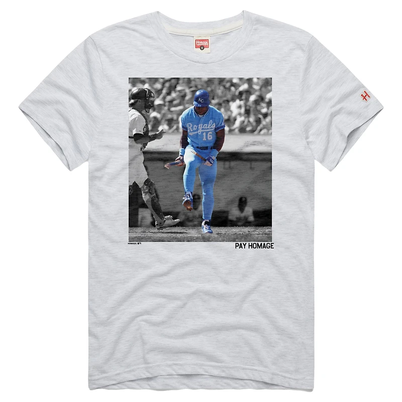 T-shirt homme Hommage Bo Jackson Ash Kansas City Royals Cooperstown Collection Pay Homage Tri-Blend