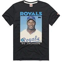 Men's Homage Bo Jackson Charcoal Kansas City Royals 1986 Topps Baseball Card Player T-Shirt