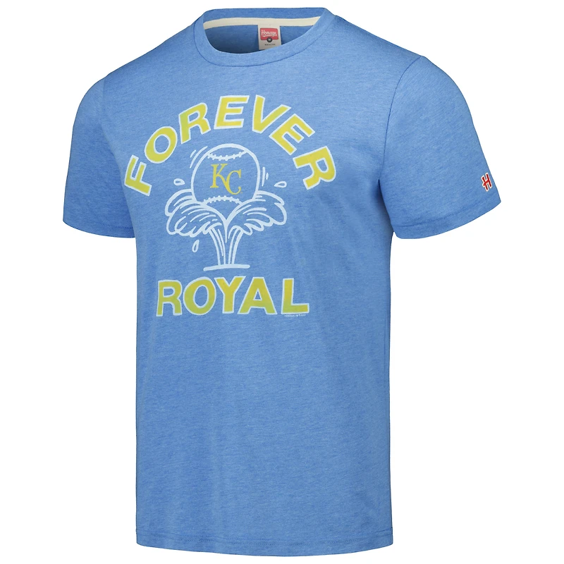 Men's Homage Light Blue Kansas City Royals Doodle Collection Forever Royal Tri-Blend T-Shirt