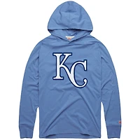 Sweat à capuche léger bleu clair Homage pour homme, motif raglan tri-blend, des Royals de Kansas City