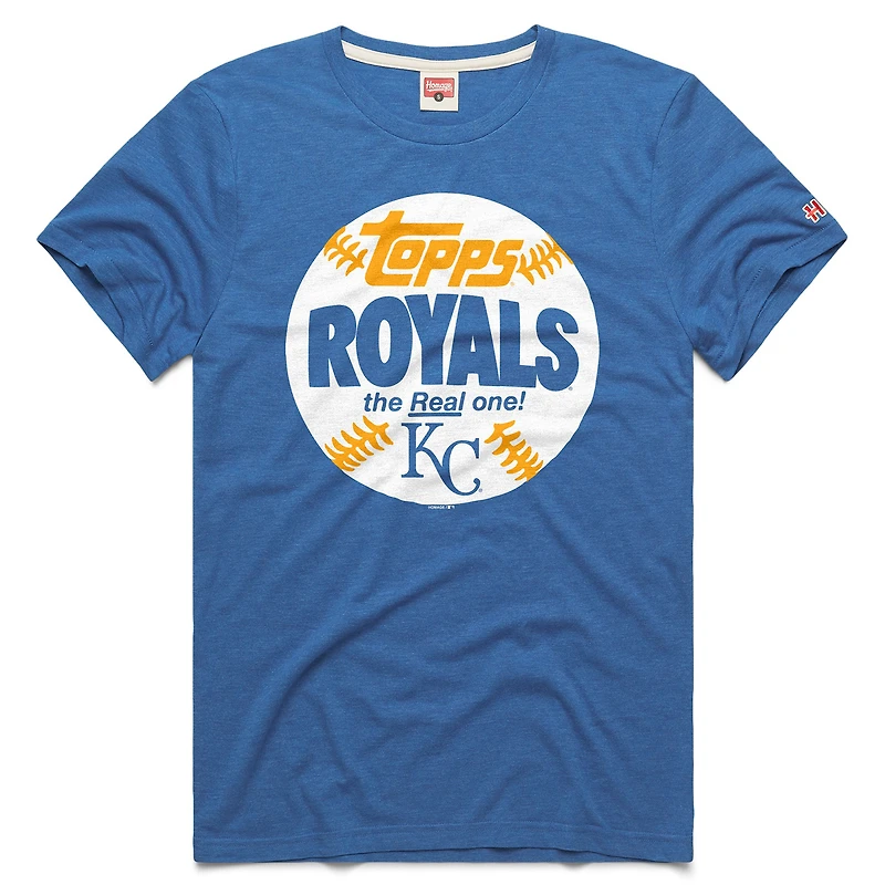 T-shirt homme Homage Royal Kansas City Royals MLB x Topps Baseball The Real One en mélange de trois matières