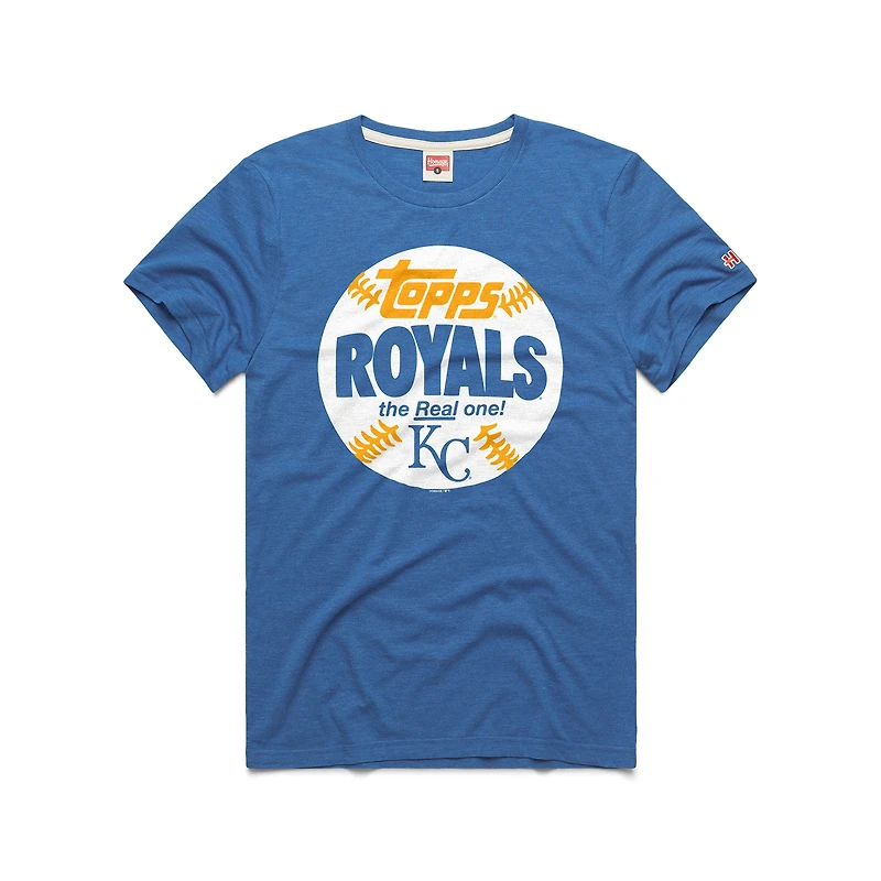 T-shirt homme Homage Royal Kansas City Royals MLB x Topps Baseball The Real One en mélange de trois matières