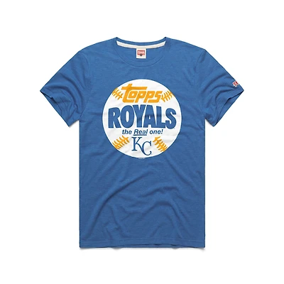 T-shirt homme Homage Royal Kansas City Royals MLB x Topps Baseball The Real One en mélange de trois matières