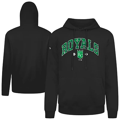 Men's Levelwear  Black Kansas City Royals St. Patrick's Day Podium Plaid Pullover Hoodie