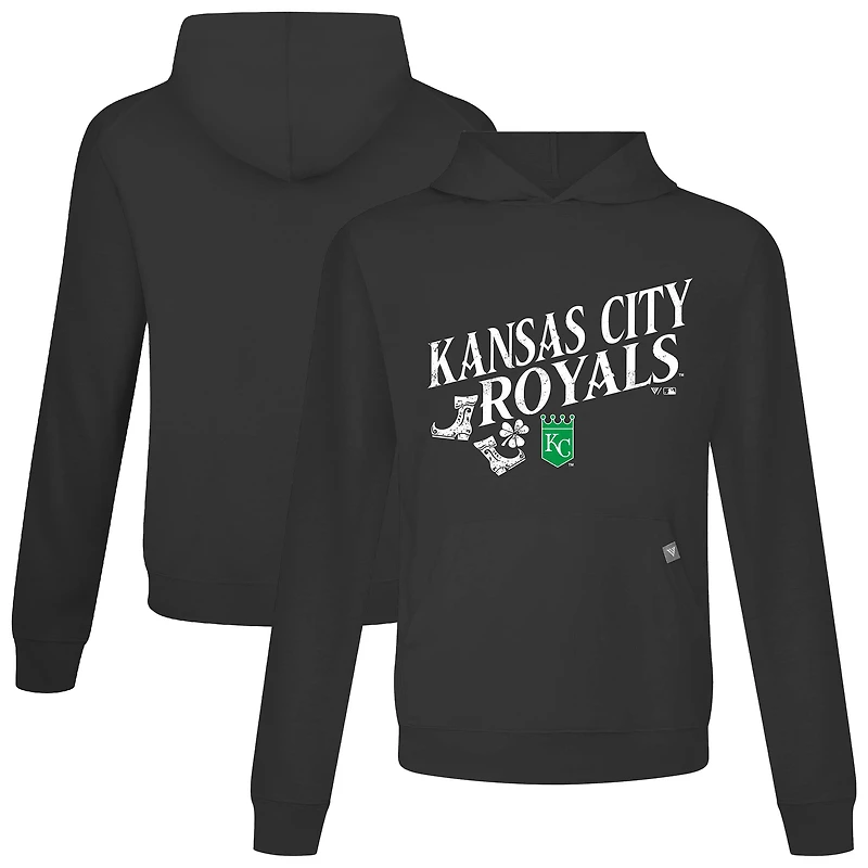 Men's Levelwear Black Kansas City Royals St. Patrick's Day Relay Boots Pullover Hoodie