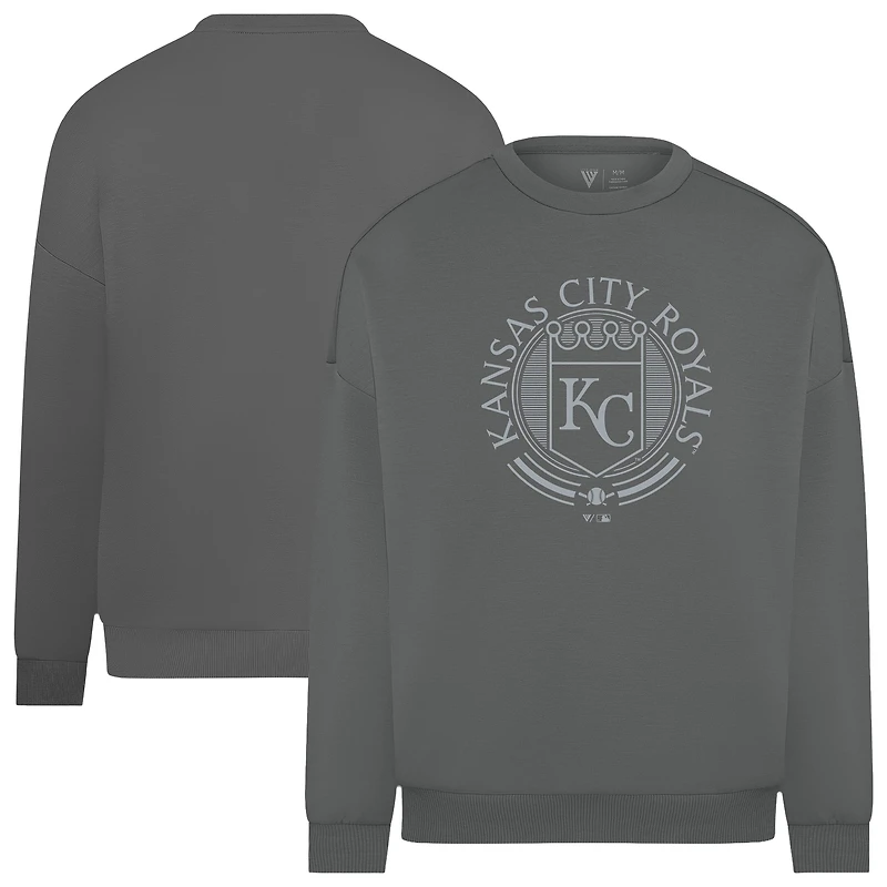 Men's Levelwear Gray Kansas City Royals Luxe Signature Grain Pullover Sweatshirt