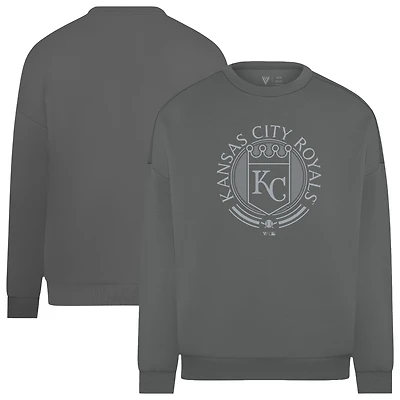 Men's Levelwear Gray Kansas City Royals Luxe Signature Grain Pullover Sweatshirt