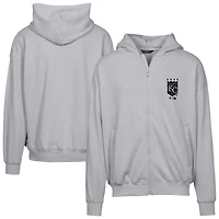 Sweat à capuche surdimensionné entièrement zippé motif camouflage numérique Uphill pour homme, gris, des Kansas City Royals