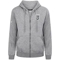 Sweat à capuche zippé gris pour homme avec logo chenille Podium des Royals de Kansas City