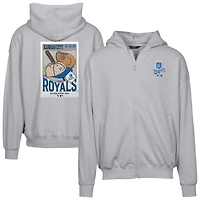 Men's Levelwear  Gray Kansas City Royals Uphill Core Logo Full-Zip Hoodie