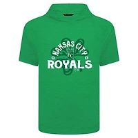 T-shirt à capuche manches courtes et imprimé trèfle de la Saint-Patrick pour homme, vert, Kansas City Royals